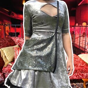 Handmade Metallic Silver Sparkle Tote Bag